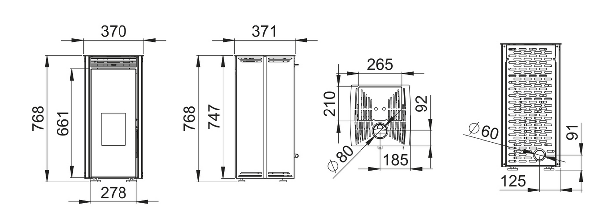 Poêle à granules sans électricité 6 kW BRONPI Free 6